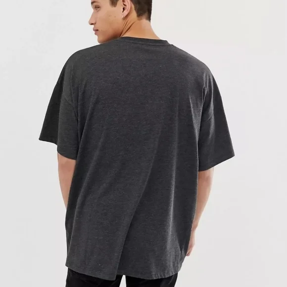 NWOT Asos oversized tapered charcoal crew neck tshirt - Picture 2 of 7